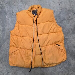 Woolrich Mens Papaya Puffer Vest Quilted Duck Down Insulated Size L